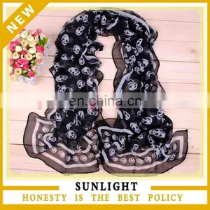Wholesales Fashion Printed Gradient Chiffon Scarf thumbnail-1