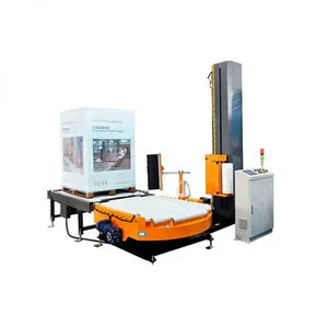 In-line Fully Automatic Power Stretch Pallet Wrapper/Turntable Wooden Pallet Stretch Wrap Wrapping Machine With Stretch Film thumbnail-1