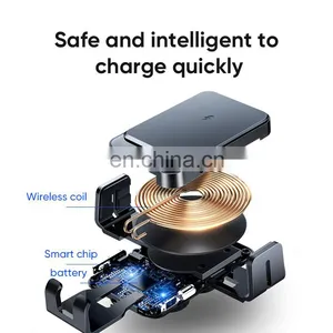 JOYROOM Built-in Battery Auto-clamp Leading 15W Qi Fast Charge Universal Wireless Car Charger Mount for IPhone 12 MINI Pro Max thumbnail-6
