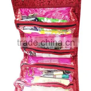 4 COMPARTMENT "ROLL N' GO" COSMETIC/TOILETRY/JEWELRY BAG Quality Choice thumbnail-6