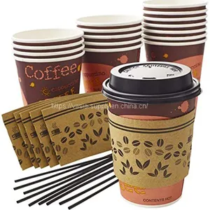Disposable Eco Friendly Printable Insulator Paper Coffee Cup Sleeves Reusable thumbnail-1