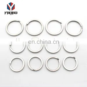 Wholesales Stainless Steel Key Accessories Keyring Flat Split Ring Keychain For Bag thumbnail-5