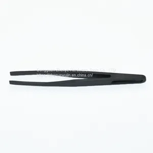 Plastic Tweezers Black Carbon Fiber Tweezers Round Nose Pointed Nose Flat Nose Elbow Pointed Nose Multifunctional Clip 93308 thumbnail-5