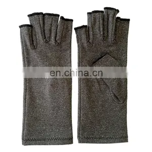 Wholesale Therapeutic Copper Joint Fingerless Pain Relief Hand Wrist Compression Arthritis Gloves thumbnail-5
