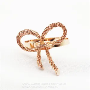 Factory Wholesale Hotel Western Restaurant Gold Western Style Butterfly Bow Tie Metal Napkin Ring thumbnail-5