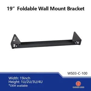 Factory OEM Manufacture WS03-C 1U 19inch Foldable Wall Mount Network Bracket / Vertical Rack / Horizontal Rack / Table Rack 1U for Network Equipment thumbnail-5