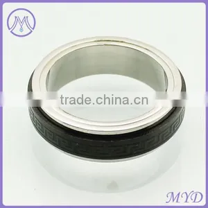 Fashion Jewelry Gold Plated Stainless Steel Stripe Ring Band for Men thumbnail-3