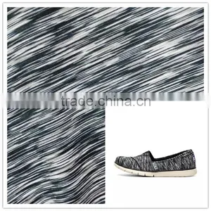 Black and White Stripe Polyamide Andpolyamide and Spandex for Sport Shoes thumbnail-1