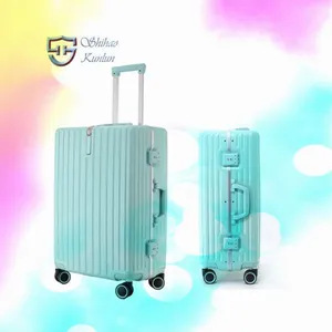Luxury Metal Hard Shell Spinner Suitcase Travel Trolley Case PC Luggage With 360 Degree Wheels With Tsa Locks thumbnail-5