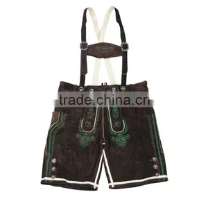Men's Bavarian Lederhosen Brown - Oktoberfest Leather Trousers thumbnail-1