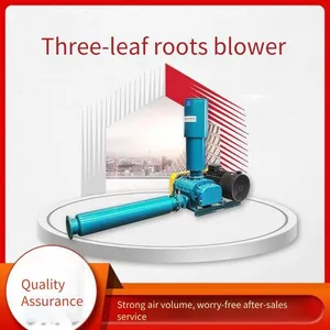 Roots Blower With Branded Pure Copper Motor, Made of Cast Steel, for Sewage Treatment Aeration and Aquaculture Oxygenation thumbnail-1