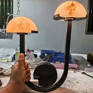 Modern Luxury Art Deco Alabaster Wall Sconce​ for Hotel Bedroom Hallway Light thumbnail-1