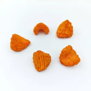 Wholesale Fried Kimchi Flavor Wavy Triangle Rice Crackers, Crispy Grain Puff Snacks, Asain Savory Grain Snacks OEM Private Label thumbnail-2