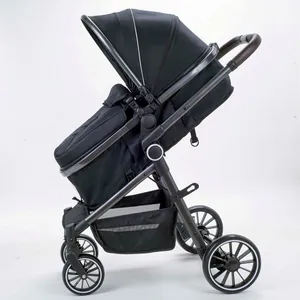 3 in 1 Linen Baby Car Seat Stroller Foldable Traveling System With Big Adjustable Carrycot thumbnail-2