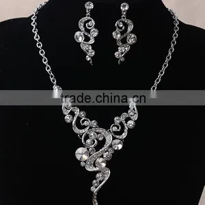 New Wedding Bride Rhinestone Crystal Necklace Set Wholesale thumbnail-4