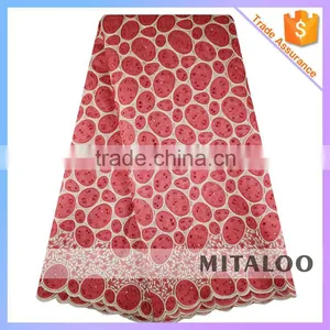 Mitaloo MOG0205 Hotselling 100 Polyester Lace Fabric Oganza Lace With Eyelet thumbnail-1