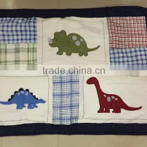 100% Cotton Quilt , Children Quilt With Adorable Dinosaur Made by Hand thumbnail-5