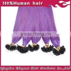 Charming Color Elegant Purple no Shedding Tangle Free Hair Weft Purple u Tip Hair Tape Hair Extensions thumbnail-4
