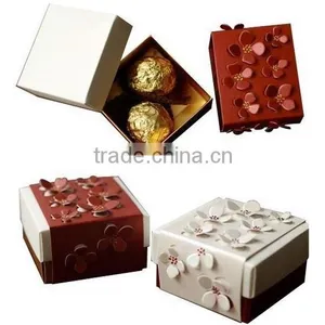 Elegant Squer Special Paper Packing Gift Box for Wedding Suger P1906 thumbnail-1