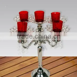 Cast Aluminium Crystal Candelabra, Candle Stand, Candle Holder, Candle Light, Pillar Holder thumbnail-1