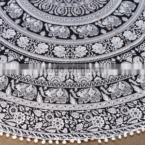 High Quality Round Towel Mandala Beach Tassel Large Round Towels thumbnail-2