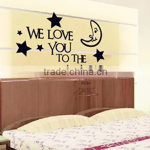 2016 We Love You To The Moon And Back Vinyl Wall Decal Sticker Decor Baby Boy Girl Nursery Bedroom Wholesale thumbnail-4