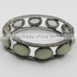 Transparent Epoxy Acrylic Bangle Silver Bangles Jewelry thumbnail-1