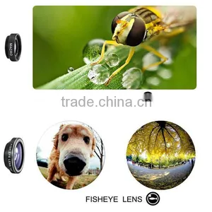 Fish Eye + Macro + Wide Angle Lens 3 In 1 Universal Clip Camera Mobile Phone Lens for Iphone 6 thumbnail-2