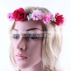 High Quality Flower Headband Toddler Summer Crown Flower Headband Bride Flower Headband Wh-1757 thumbnail-3