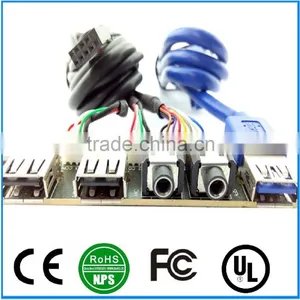USB 3.0 + USB 2.0 PC Computer Case Front Panel Mounted Cable and Audio Port Connection Cable thumbnail-1