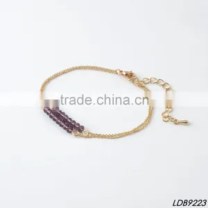 Elegance Double Layers Amethyst Bead Bracelet thumbnail-1