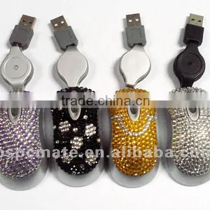 Mini Usb Wired Diamond /crystal Mouse thumbnail-1