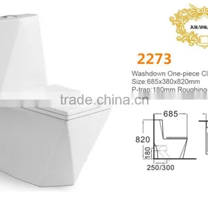 WC Sanitary Ware Bathroom Wash Down One Piece Toilet Commode 2273 Quality Choice thumbnail-2