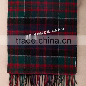 Wool Cashmere Scottish Tartan Scarf thumbnail-1