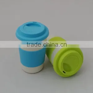 Newest Design Bamboo Fiber Cup With Lid and Straw thumbnail-3