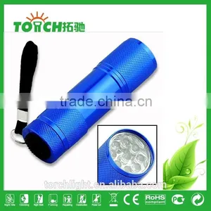 Mini Torch Light 9 Leds Flashlight Blue Color Super Bright and Waterproof for 3AAA Battery Emergency Flashlight thumbnail-1