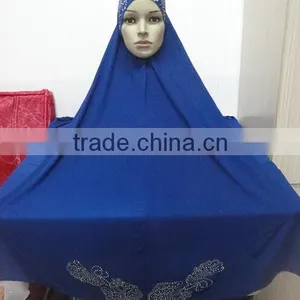 H302 New Style Big Size Hijab With Stones,no Stiff on Front,pray Hijab thumbnail-1