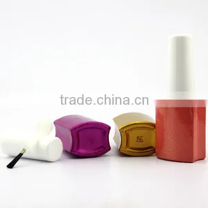 Square Glass Bottle for Nail Polish With Brush and Cap thumbnail-3