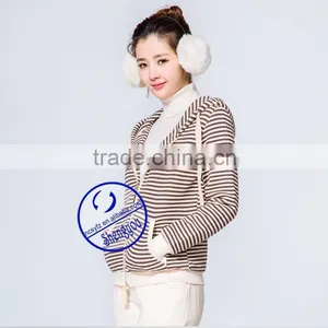 Custom Women's Yarn Dyed Zipper-up Hoodies Sweatshirts Manufactures in China thumbnail-4