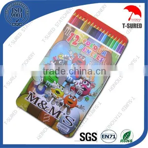 12 Pieces Promotional Color Pencil Set With Tin Box thumbnail-2