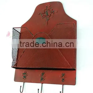 Industrial French Metal Wall Magazine Rack thumbnail-1
