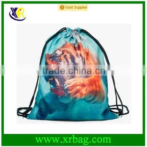 Men's Daypack Print Roaring Tiger Backpack Travel Sports Polyester Drawstring Bag thumbnail-1