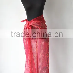 Best Selling Soft Material Custom Printing Polyester Chiffon Beach Sarong thumbnail-2