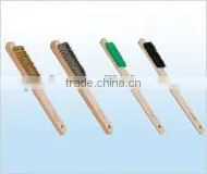 Wooden Handle Wire Brush Thin Bamboo Chip Brass Wire thumbnail-1