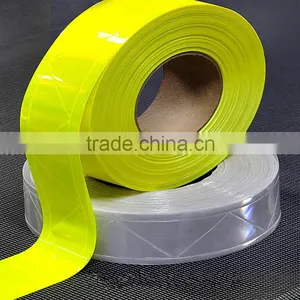 High Visibility PVC Crystal Blue White Reflective Tape for Sew on Safe Clothing thumbnail-3