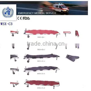 Funeral Folding Transport Stretcher, Mortuary Aluminum Easy-fold Wheeled Folding Stretcher,morgue Transport Stretcher thumbnail-1