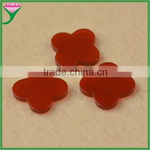 Factory Sale Low Price Machine Cut Four Leaf Clover Natural Red Agate Gemstone thumbnail-3