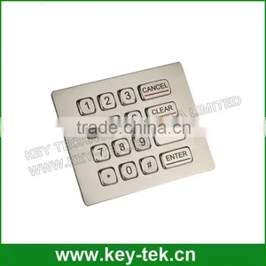 16 Keys IP65 Dynamic Waterproof Stainless Steel ATM Keypad thumbnail-1