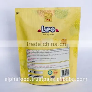 Baked Wafer Cookies Biscuit Snack LIPO 129g Cream Egg Bread With HALAL, ISO, HACCP Certification thumbnail-1