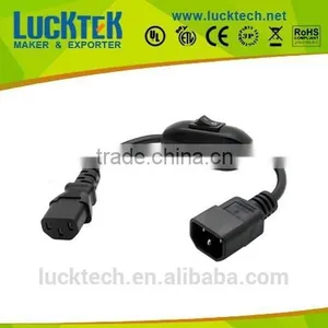 IEC 320 C13 to C14 Short Extension Cord With Switch thumbnail-1
